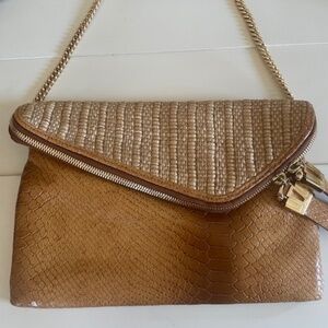 Henri Bendel Clutch Summer Handbag with Gold Chain